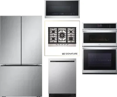 5 Piece Package Includes Refrigerator, Cooktop, Wall Oven, Microwave And Dishwasher