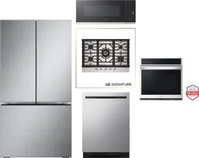 5 Piece Package Includes Refrigerator, Cooktop, Wall Oven, Microwave And Dishwasher