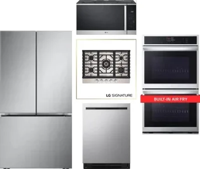 5 Piece Package Includes Refrigerator, Cooktop, Wall Oven, Microwave And Dishwasher