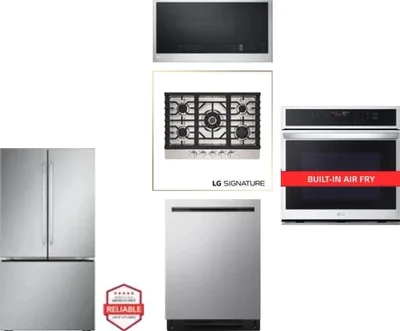 5 Piece Package Includes Refrigerator, Cooktop, Wall Oven, Microwave And Dishwasher