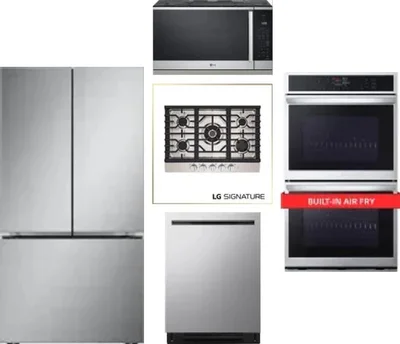 5 Piece Package Includes Refrigerator, Cooktop, Wall Oven, Microwave And Dishwasher