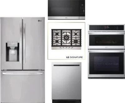 5 Piece Package Includes Refrigerator, Cooktop, Wall Oven, Microwave And Dishwasher