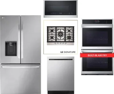 5 Piece Package Includes Refrigerator, Cooktop, Wall Oven, Microwave And Dishwasher
