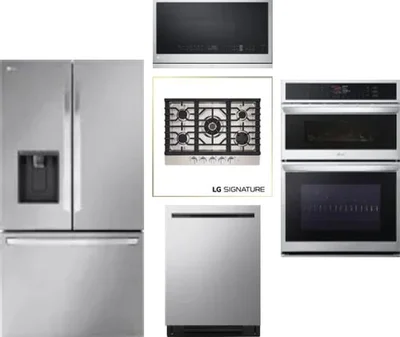 5 Piece Package Includes Refrigerator, Cooktop, Wall Oven, Microwave And Dishwasher