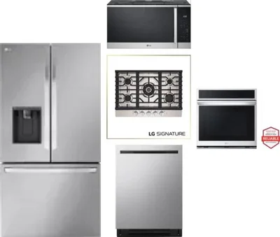 5 Piece Package Includes Refrigerator, Cooktop, Wall Oven, Microwave And Dishwasher