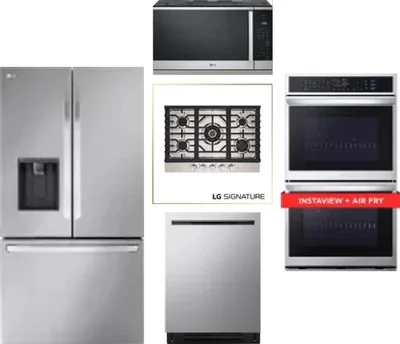 5 Piece Package Includes Refrigerator, Cooktop, Wall Oven, Microwave And Dishwasher