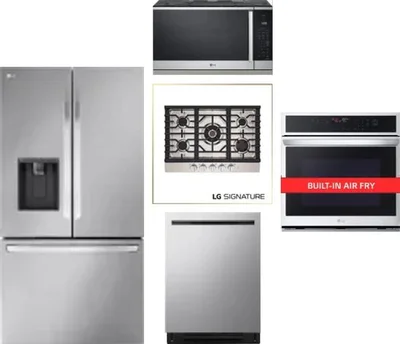 5 Piece Package Includes Refrigerator, Cooktop, Wall Oven, Microwave And Dishwasher