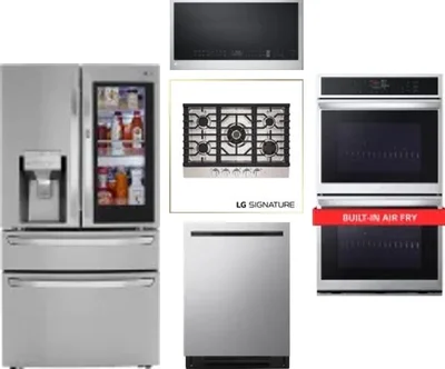5 Piece Package Includes Refrigerator, Cooktop, Wall Oven, Microwave And Dishwasher