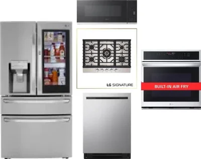 5 Piece Package Includes Refrigerator, Cooktop, Wall Oven, Microwave And Dishwasher