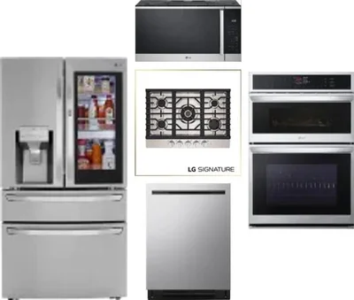 5 Piece Package Includes Refrigerator, Cooktop, Wall Oven, Microwave And Dishwasher