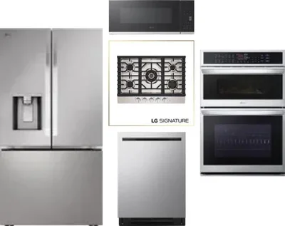 5 Piece Package Includes Refrigerator, Cooktop, Wall Oven, Microwave And Dishwasher