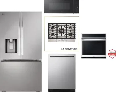 5 Piece Package Includes Refrigerator, Cooktop, Wall Oven, Microwave And Dishwasher