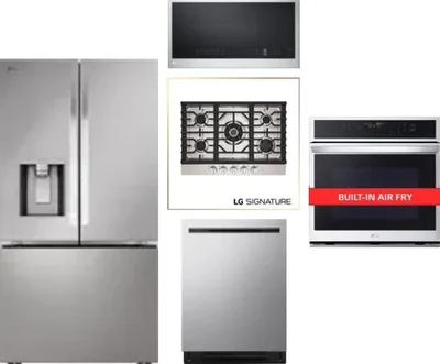 5 Piece Package Includes Refrigerator, Cooktop, Wall Oven, Microwave And Dishwasher
