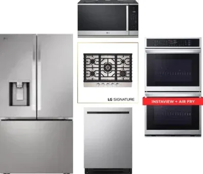 5 Piece Package Includes Refrigerator, Cooktop, Wall Oven, Microwave And Dishwasher