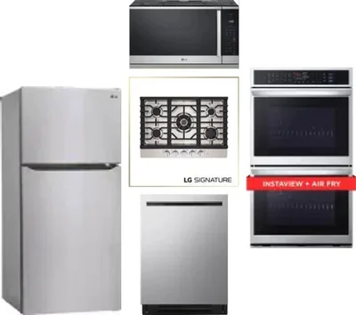 5 Piece Package Includes Refrigerator, Cooktop, Wall Oven, Microwave And Dishwasher