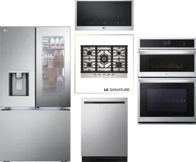 5 Piece Package Includes Refrigerator, Cooktop, Wall Oven, Microwave And Dishwasher