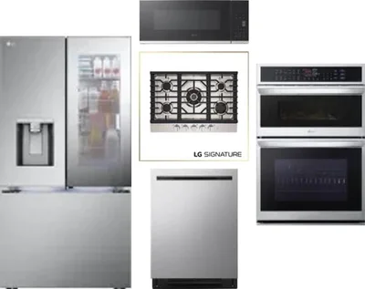 5 Piece Package Includes Refrigerator, Cooktop, Wall Oven, Microwave And Dishwasher