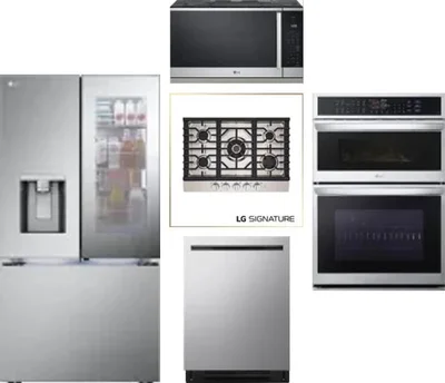 5 Piece Package Includes Refrigerator, Cooktop, Wall Oven, Microwave And Dishwasher