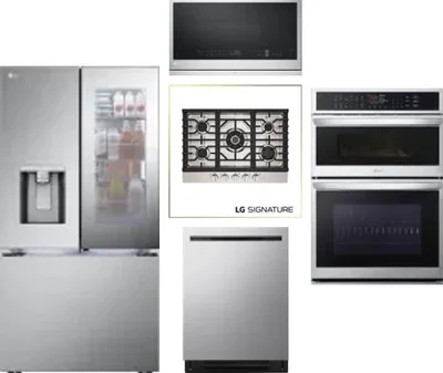 5 Piece Package Includes Refrigerator, Cooktop, Wall Oven, Microwave And Dishwasher