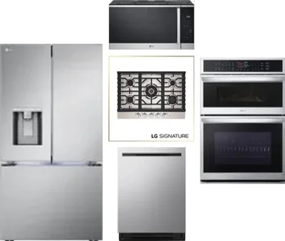 5 Piece Package Includes Refrigerator, Cooktop, Wall Oven, Microwave And Dishwasher