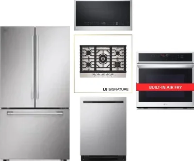 5 Piece Package Includes Refrigerator, Cooktop, Wall Oven, Microwave And Dishwasher