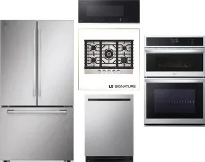 5 Piece Package Includes Refrigerator, Cooktop, Wall Oven, Microwave And Dishwasher