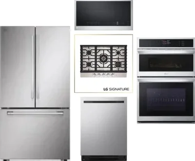 5 Piece Package Includes Refrigerator, Cooktop, Wall Oven, Microwave And Dishwasher