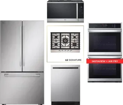 5 Piece Package Includes Refrigerator, Cooktop, Wall Oven, Microwave And Dishwasher