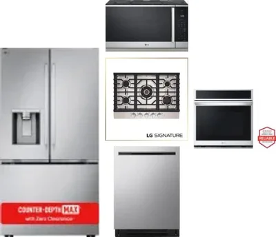 5 Piece Package Includes Refrigerator, Cooktop, Wall Oven, Microwave And Dishwasher