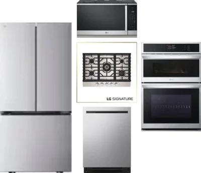 5 Piece Package Includes Refrigerator, Cooktop, Wall Oven, Microwave And Dishwasher