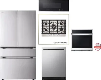 5 Piece Package Includes Refrigerator, Cooktop, Wall Oven, Microwave And Dishwasher