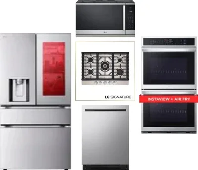 5 Piece Package Includes Refrigerator, Cooktop, Wall Oven, Microwave And Dishwasher