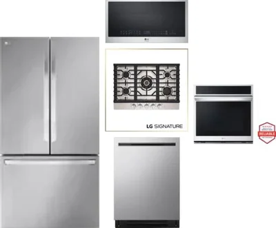 5 Piece Package Includes Refrigerator, Cooktop, Wall Oven, Microwave And Dishwasher