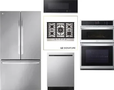 5 Piece Package Includes Refrigerator, Cooktop, Wall Oven, Microwave And Dishwasher