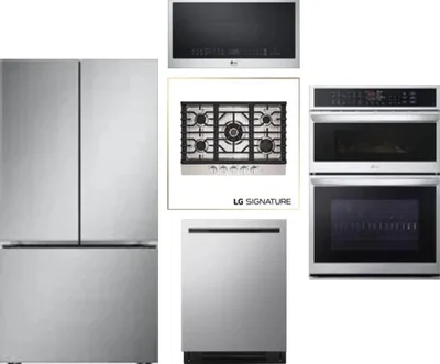 5 Piece Package Includes Refrigerator, Cooktop, Wall Oven, Microwave And Dishwasher