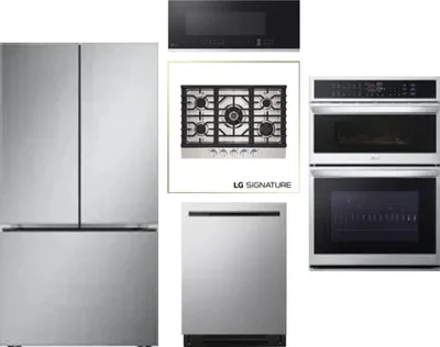 5 Piece Package Includes Refrigerator, Cooktop, Wall Oven, Microwave And Dishwasher