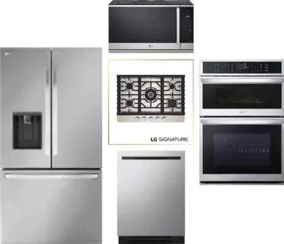 5 Piece Package Includes Refrigerator, Cooktop, Wall Oven, Microwave And Dishwasher