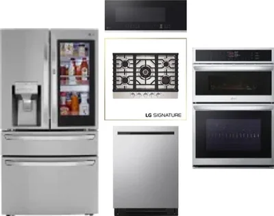 5 Piece Package Includes Refrigerator, Cooktop, Wall Oven, Microwave And Dishwasher