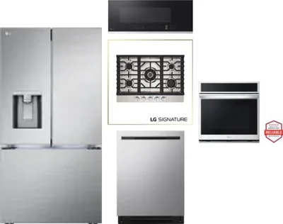 5 Piece Package Includes Refrigerator, Cooktop, Wall Oven, Microwave And Dishwasher