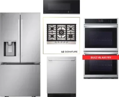 5 Piece Package Includes Refrigerator, Cooktop, Wall Oven, Microwave And Dishwasher