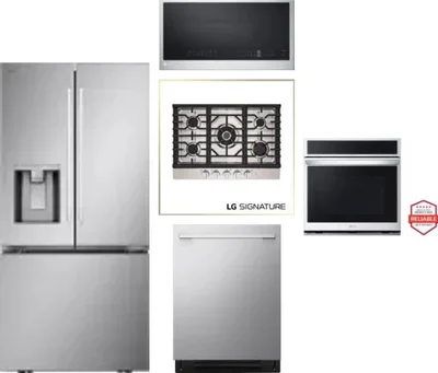 5 Piece Package Includes Refrigerator, Cooktop, Wall Oven, Microwave And Dishwasher