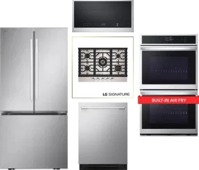 5 Piece Package Includes Refrigerator, Cooktop, Wall Oven, Microwave And Dishwasher