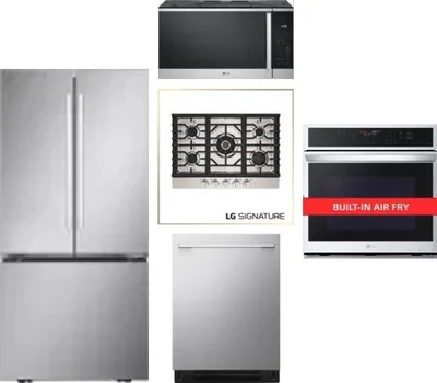 5 Piece Package Includes Refrigerator, Cooktop, Wall Oven, Microwave And Dishwasher