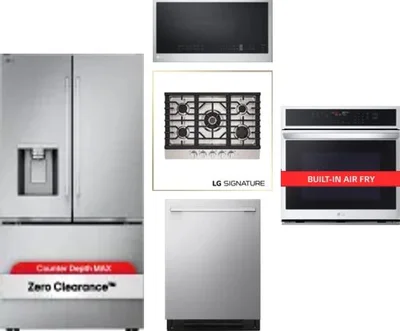5 Piece Package Includes Refrigerator, Cooktop, Wall Oven, Microwave And Dishwasher