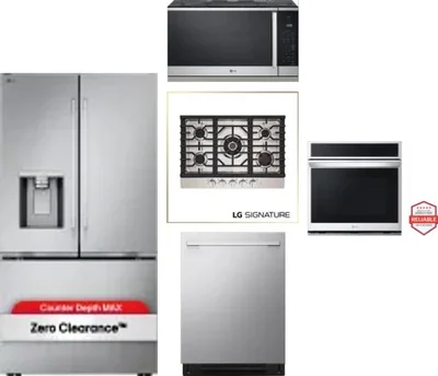 5 Piece Package Includes Refrigerator, Cooktop, Wall Oven, Microwave And Dishwasher