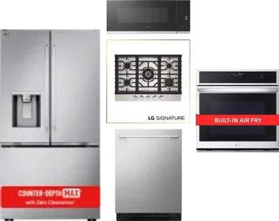 5 Piece Package Includes Refrigerator, Cooktop, Wall Oven, Microwave And Dishwasher