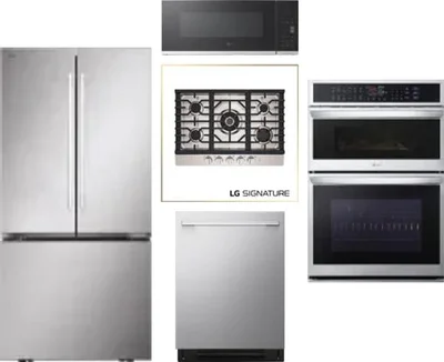 5 Piece Package Includes Refrigerator, Cooktop, Wall Oven, Microwave And Dishwasher