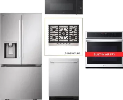 5 Piece Package Includes Refrigerator, Cooktop, Wall Oven, Microwave And Dishwasher