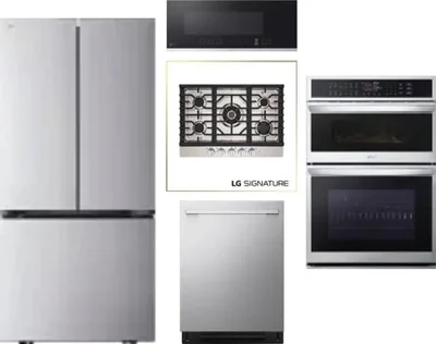 5 Piece Package Includes Refrigerator, Cooktop, Wall Oven, Microwave And Dishwasher