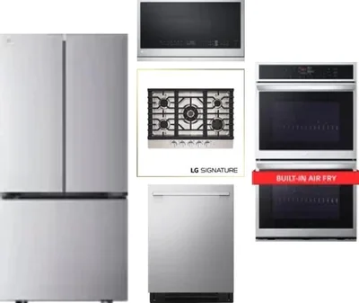 5 Piece Package Includes Refrigerator, Cooktop, Wall Oven, Microwave And Dishwasher